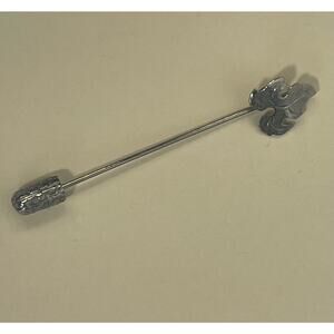 Vintage Silver Tone Leaf  Lapel Pin 2.5 Inch